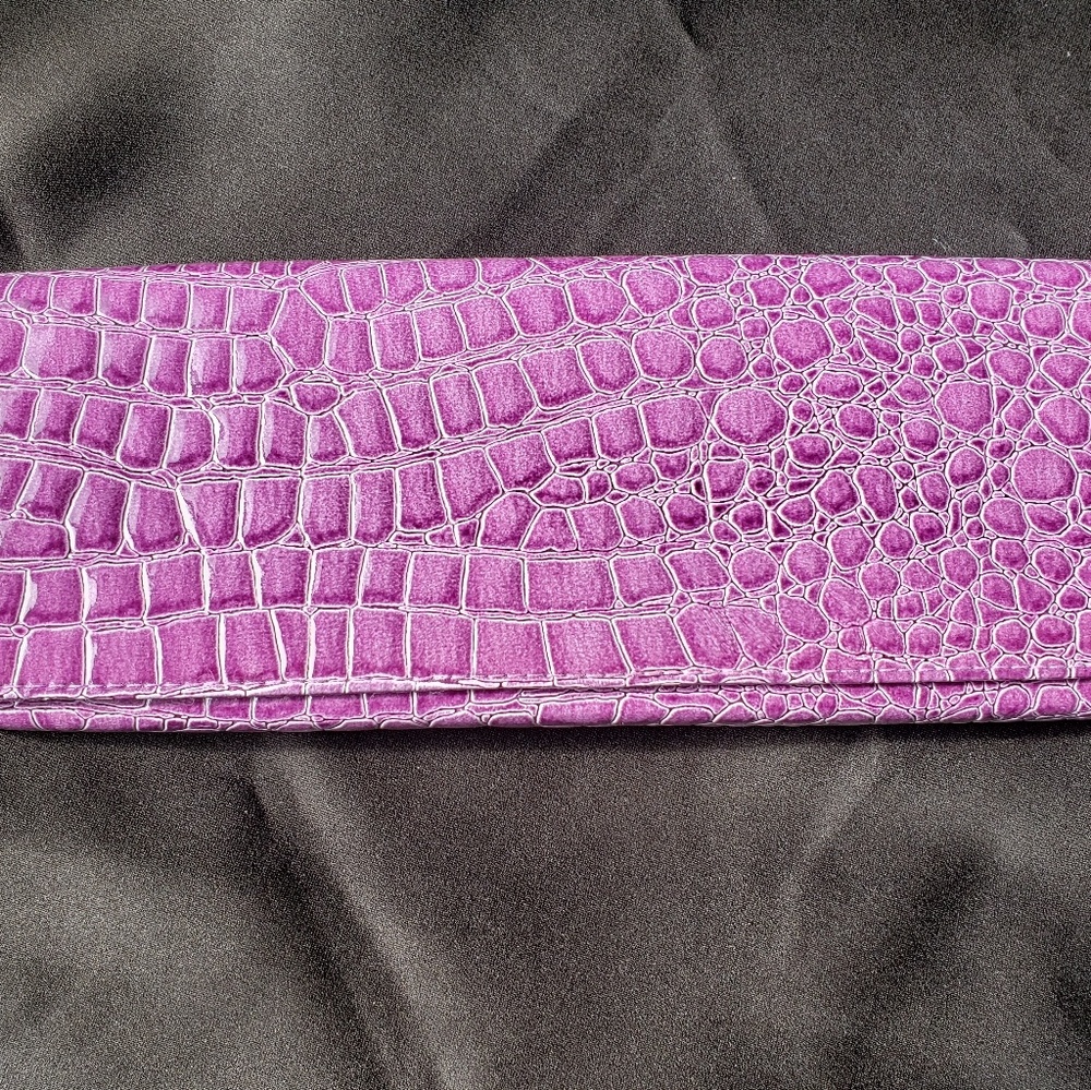 Xhilaration Purple Crocodile Clutch Bag